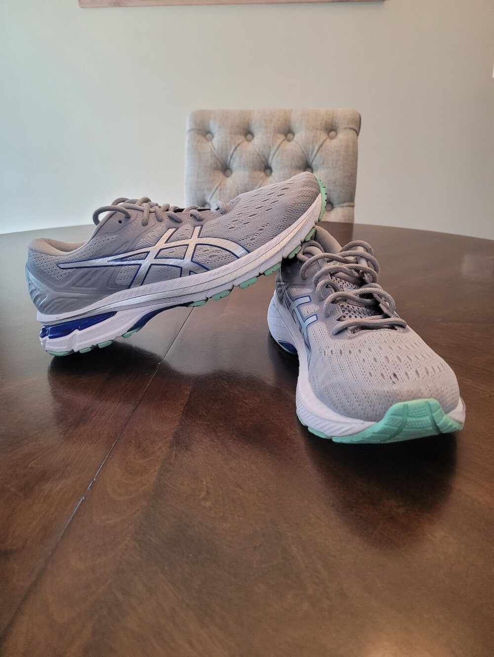Asics Gray and Mint Women's Running Sneakers Size 8